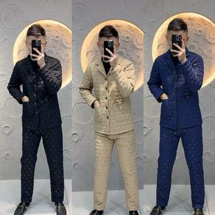 男士 夹棉加绒可外穿家居服睡衣套装 冬季 休闲保暖 1939薄棉加绒
