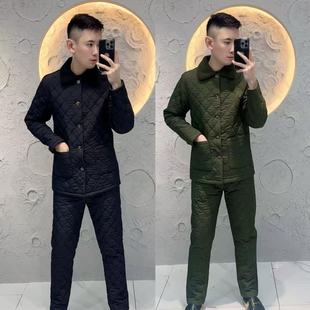 【1950薄棉加绒】冬季夹棉加绒可外穿家居服睡衣套装男士休闲保暖