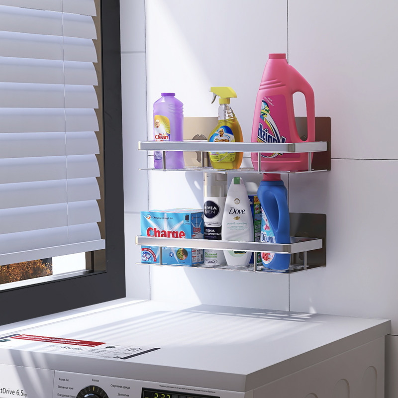阳台置物架洗衣机壁挂式卫生间免打孔浴室家用墙上洗漱台收纳架子,收纳整理,阳台置物架,淘宝优惠券,粉丝福利购,淘宝优惠卷