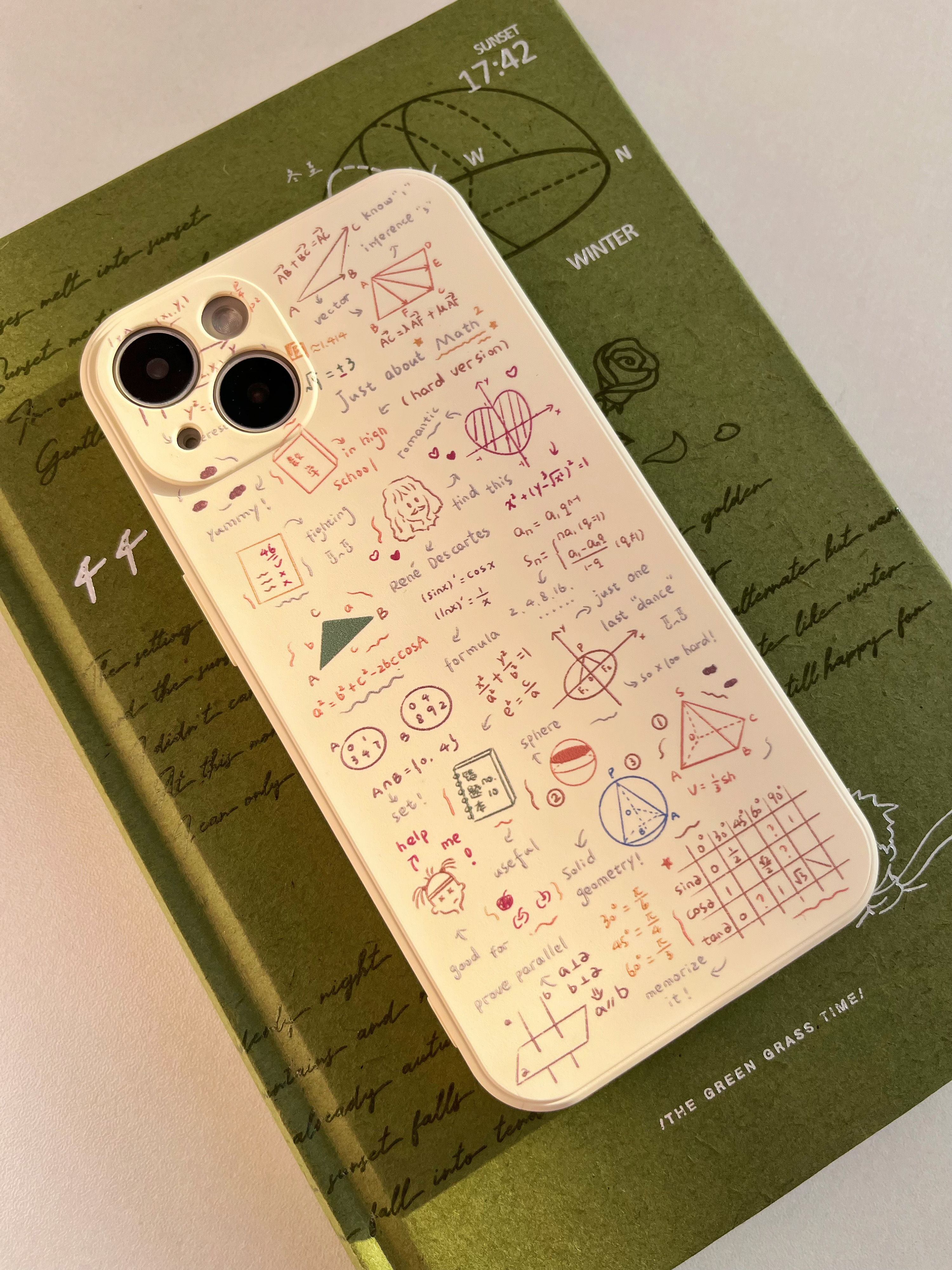 插画师合作款数学学科小众手绘创意图案iphone/安卓硅胶手机壳