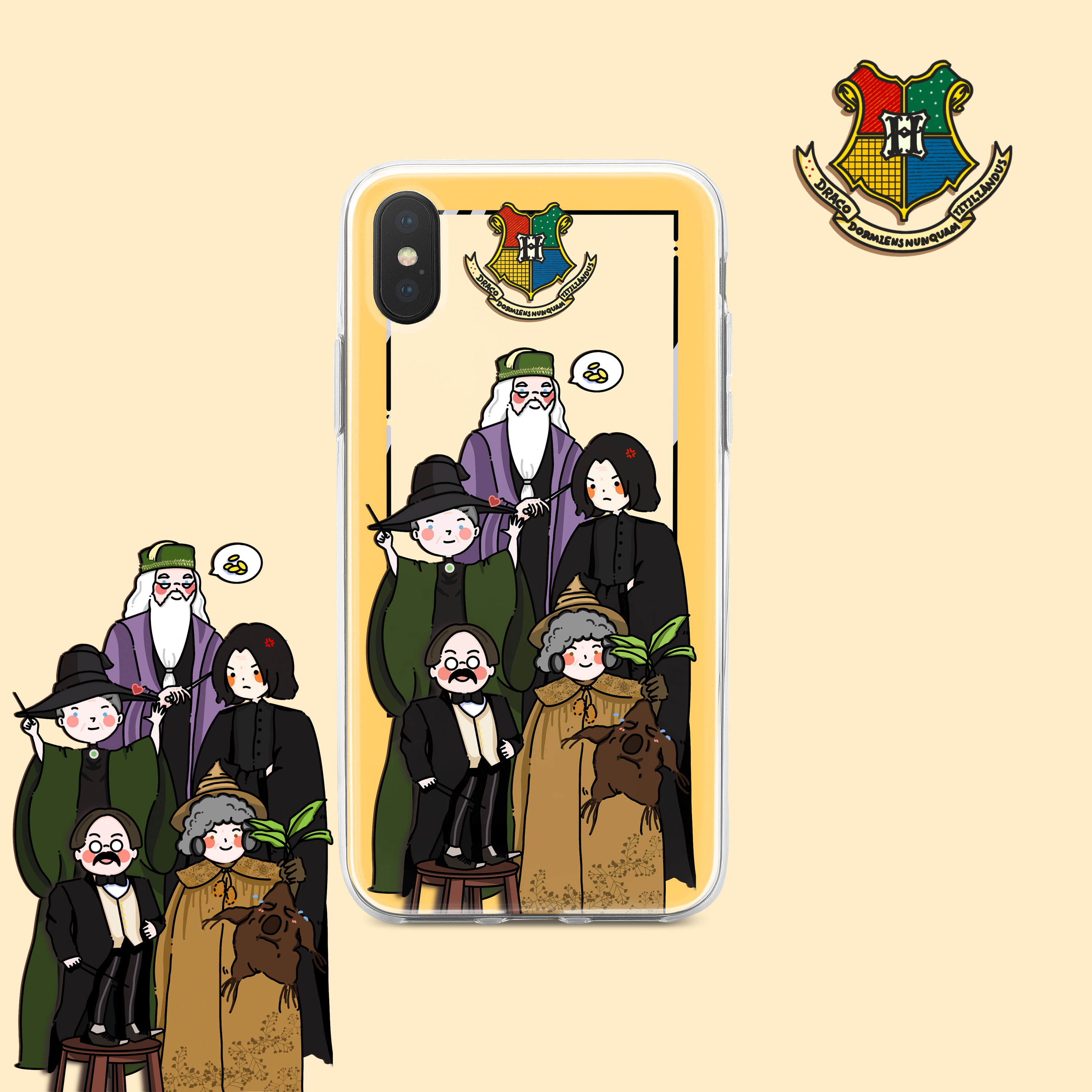 toppy 霍格沃茨教授组创意手绘图案适用于iphone/安卓手机壳