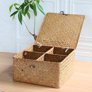 肯斯吸管网格存储盒桌面分类组织盒创意茶具茶杯茶叶收集盒