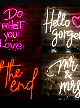 LED柔性霓虹灯定制生日表白演唱会应援地摊班级灯牌明星手举牌ins