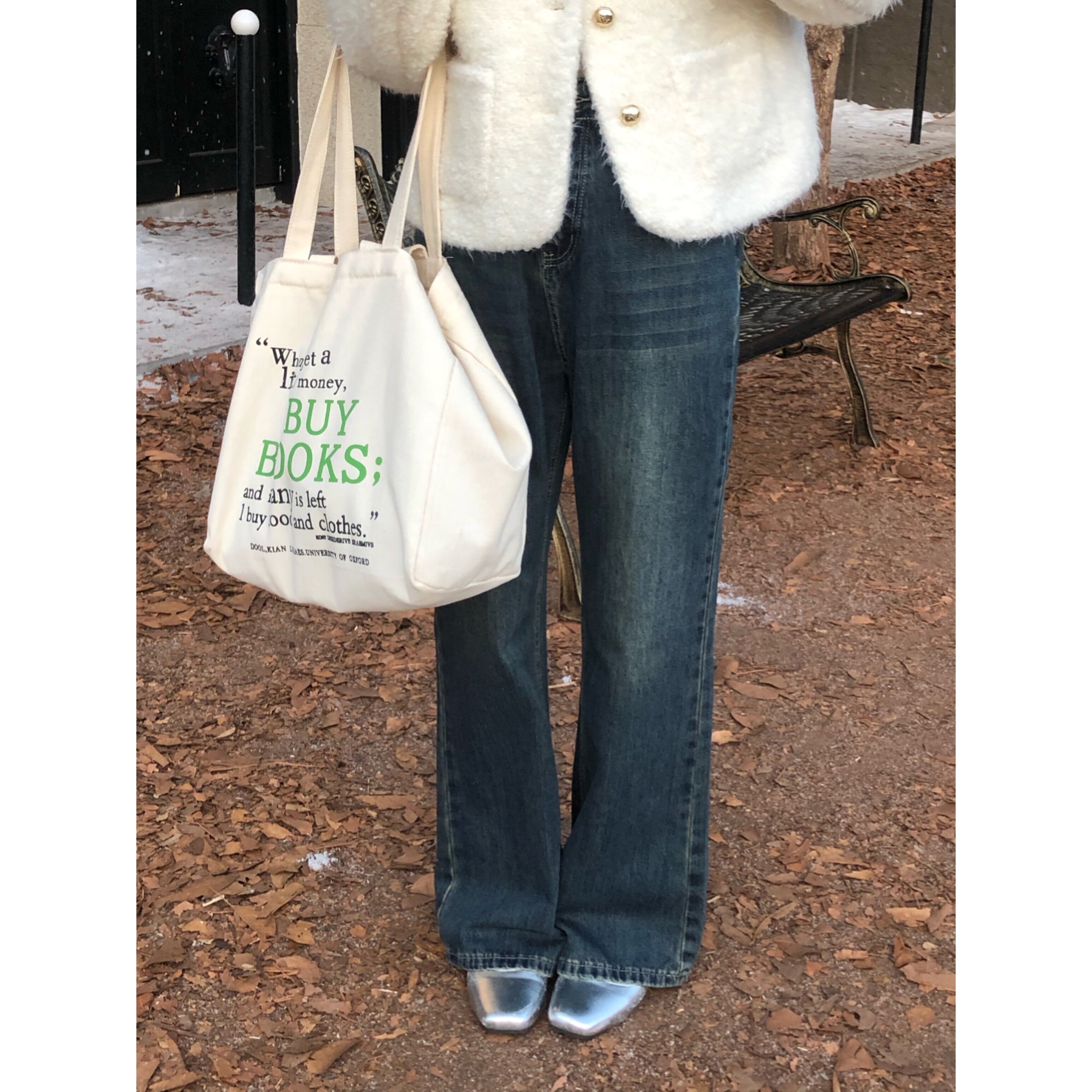 复古深蓝牛仔裤女秋冬直筒宽松垂感拖地裤子高腰显瘦微喇叭阔腿裤