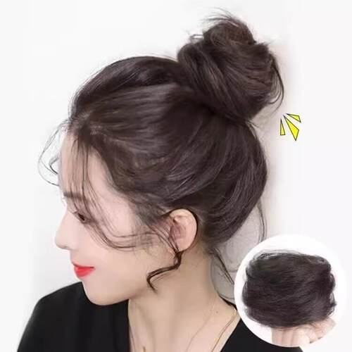 低扎丸子头假发圈仿真发圈女古风假发包自然盘发圈花苞头蓬松神器
