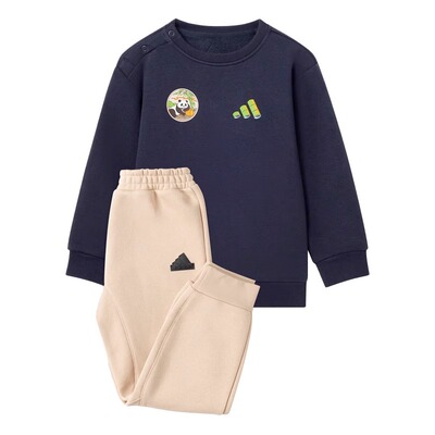 adidas阿迪达斯2024冬季新款男婴童运动针织套装休闲童装 JN9567