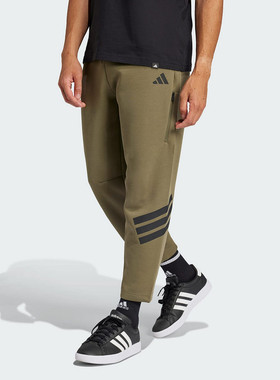 adidas阿迪达斯三条纹九分裤2025春男运动训练经典针织长裤JD4891