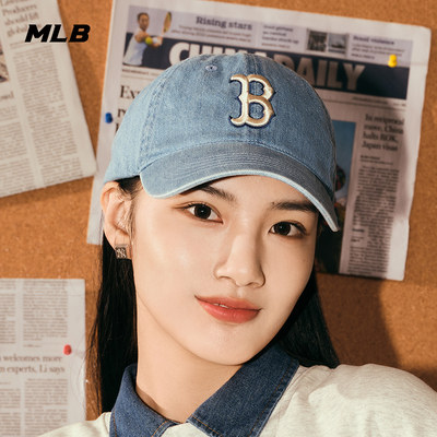 MLB官方 男女情侣复古丹宁棒球帽休闲遮阳时尚潮23冬季新款CPD01