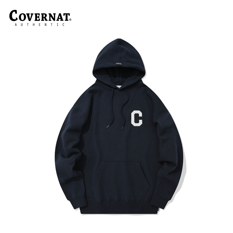 Covernat卫衣男女同款春秋C字母刺绣连帽套头上衣休闲CO0000HD01