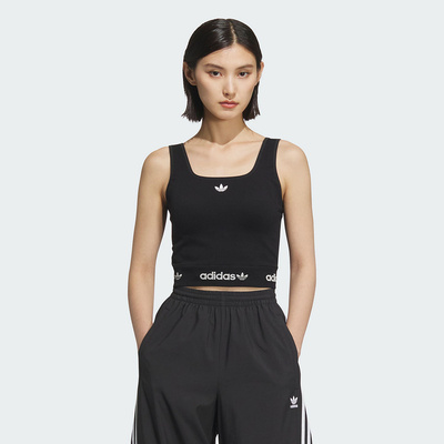 adidas阿迪达斯三叶草吊带衫带胸垫2025春女健身内衣背心 KB6420