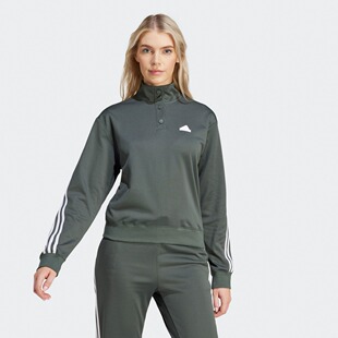 adidas阿迪达斯官方休闲半开襟长袖套头衫女装轻运动IT4825