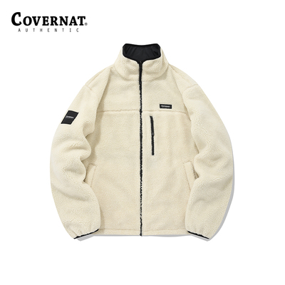 Covernat摇粒绒拉链棉夹克男女2024秋冬新品双面穿毛绒棉外套