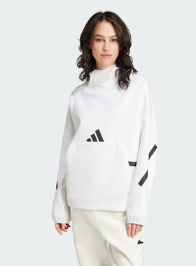 adidas阿迪达斯女子Z.N.E运动2024秋冬白色连帽卫衣套头衫JI7553