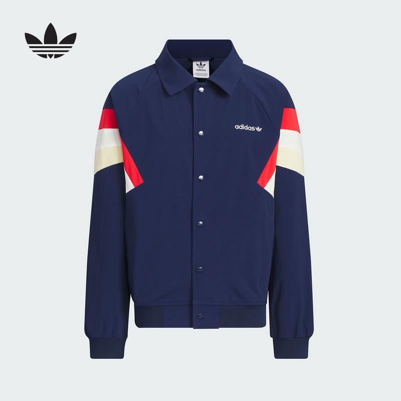 Adidas阿迪达斯三叶草儿童复古运动宽松翻领外套JM4669