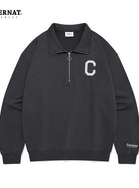 covernat韩国潮牌大C标半拉链宽松卫衣男女同款情侣卫衣秋冬新品