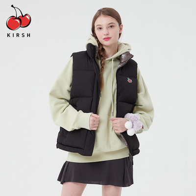 kirsh大樱桃秋冬新款经典两面穿马夹棉加厚马甲保暖时尚ins风