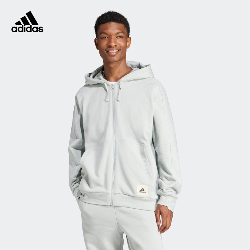 adidas阿迪达斯轻运动男装冬季加绒宽松连帽夹克外套IQ3425