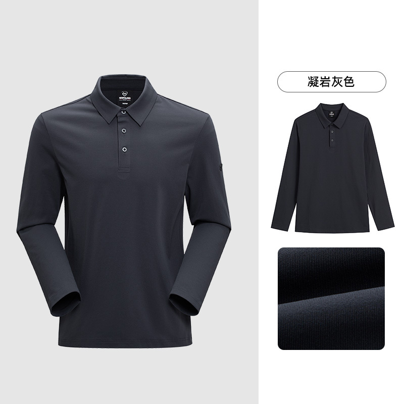 商场同款诺诗兰长袖T恤25新款户外休闲运动POLO衫上衣NTSFT5873S