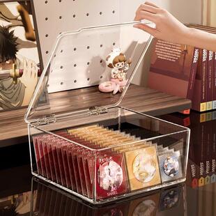 吧唧收纳盒透明亚克力桌面翻盖防潮徽章动漫周边谷子防尘展示盒子