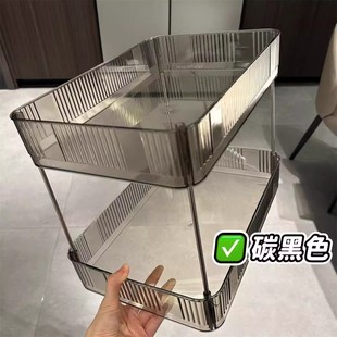 透明置物架多层化妆品杂物收纳盒杯架梳妆台收纳盒浴室角架置物架