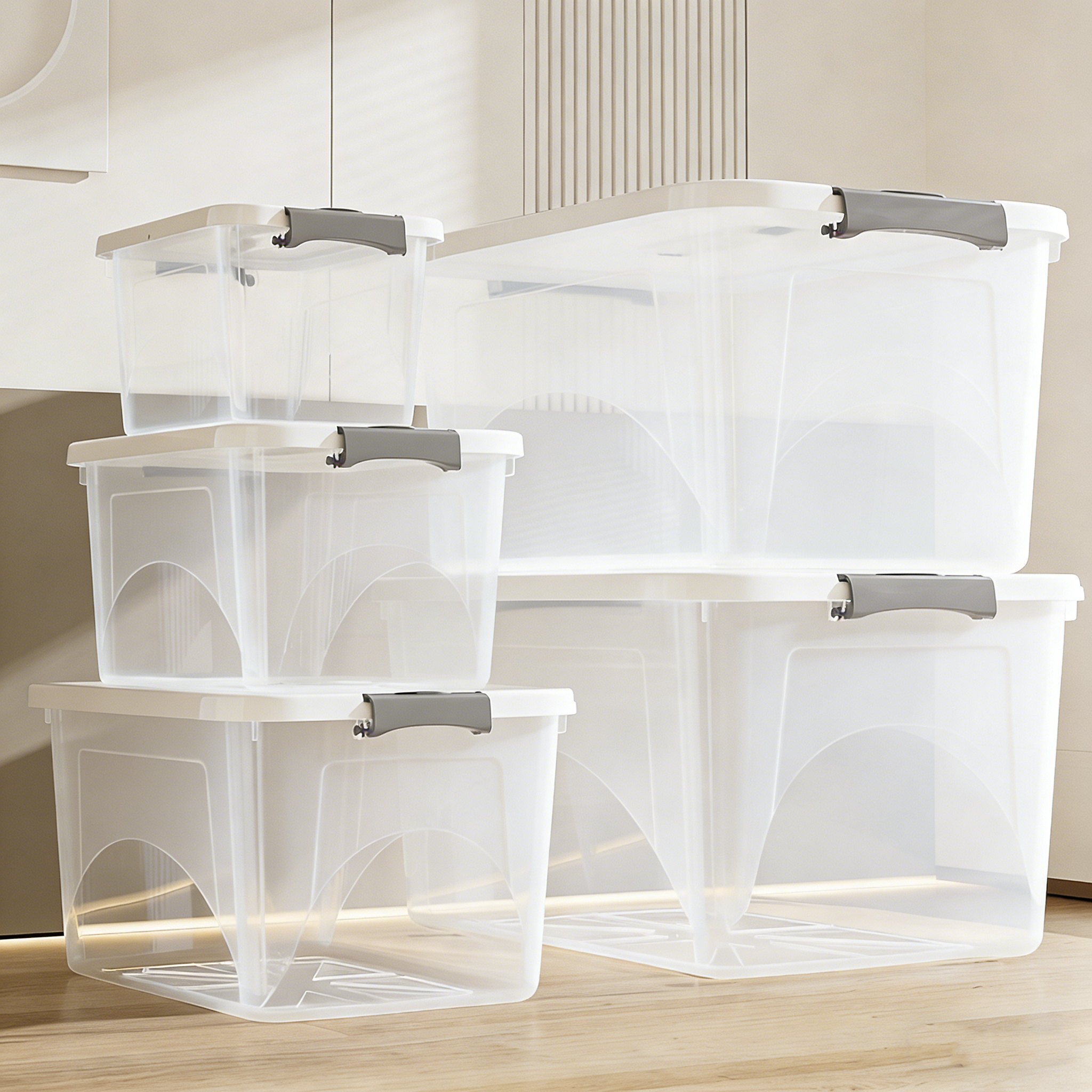 特大号透明收纳箱家用衣服玩具整理箱加厚带提手塑料储物箱收纳盒,收纳整理,收纳箱,淘宝优惠券,粉丝福利购,淘宝优惠卷