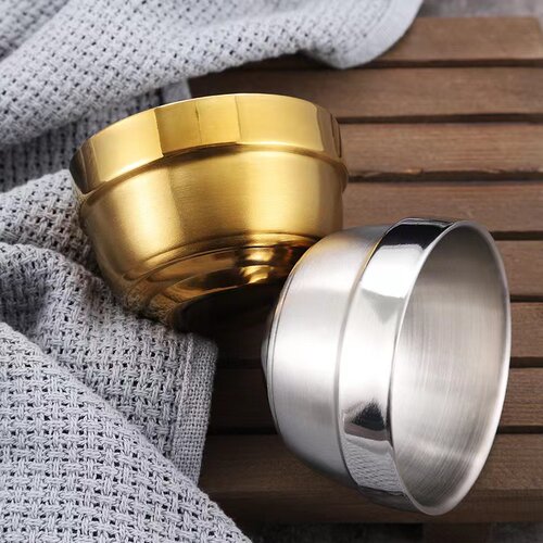 304韩式不锈钢茶杯白酒杯金色烈酒杯子老爷杯功夫茶杯烧酒杯餐厅