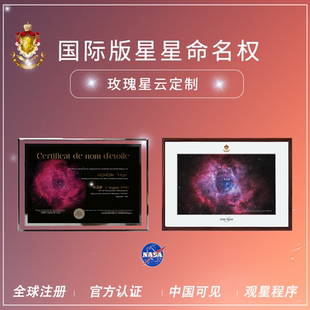 Star Registry星星命名权生日礼物情侣送男友女友定制NASA小行星