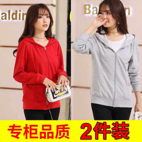 开衫上衣女生拉链连帽外套