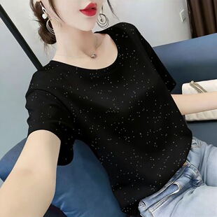 潮牌设计感情侣款 纯棉满天星短袖 美式 爆款 上衣ins T恤男女宽松夏季