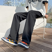 男夏季 潮流oversize长裤 宽松垂坠感直筒大码 韩版 子 裤 慵懒风休闲裤