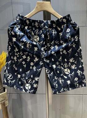 夏季新款轻奢潮流冰丝印花短裤