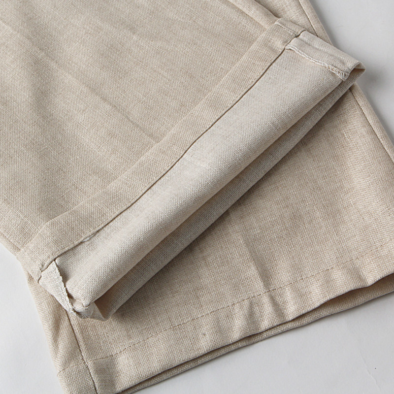 SUMMER LINEN PANTS CHINESE STYLE MENS CASUAL RETRO LOOSE PLUS FAT LARGE SIZE STRAIGHT COTTON AND LINEN TROUSERS ELASTIC PANTS