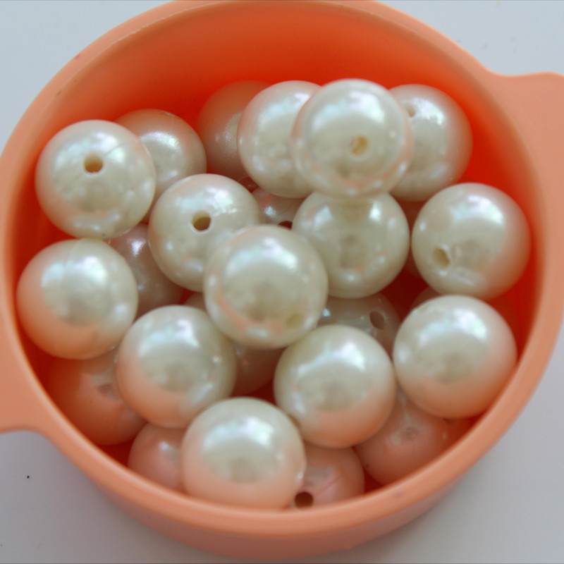 假珍珠双孔圆珠子8-18mm