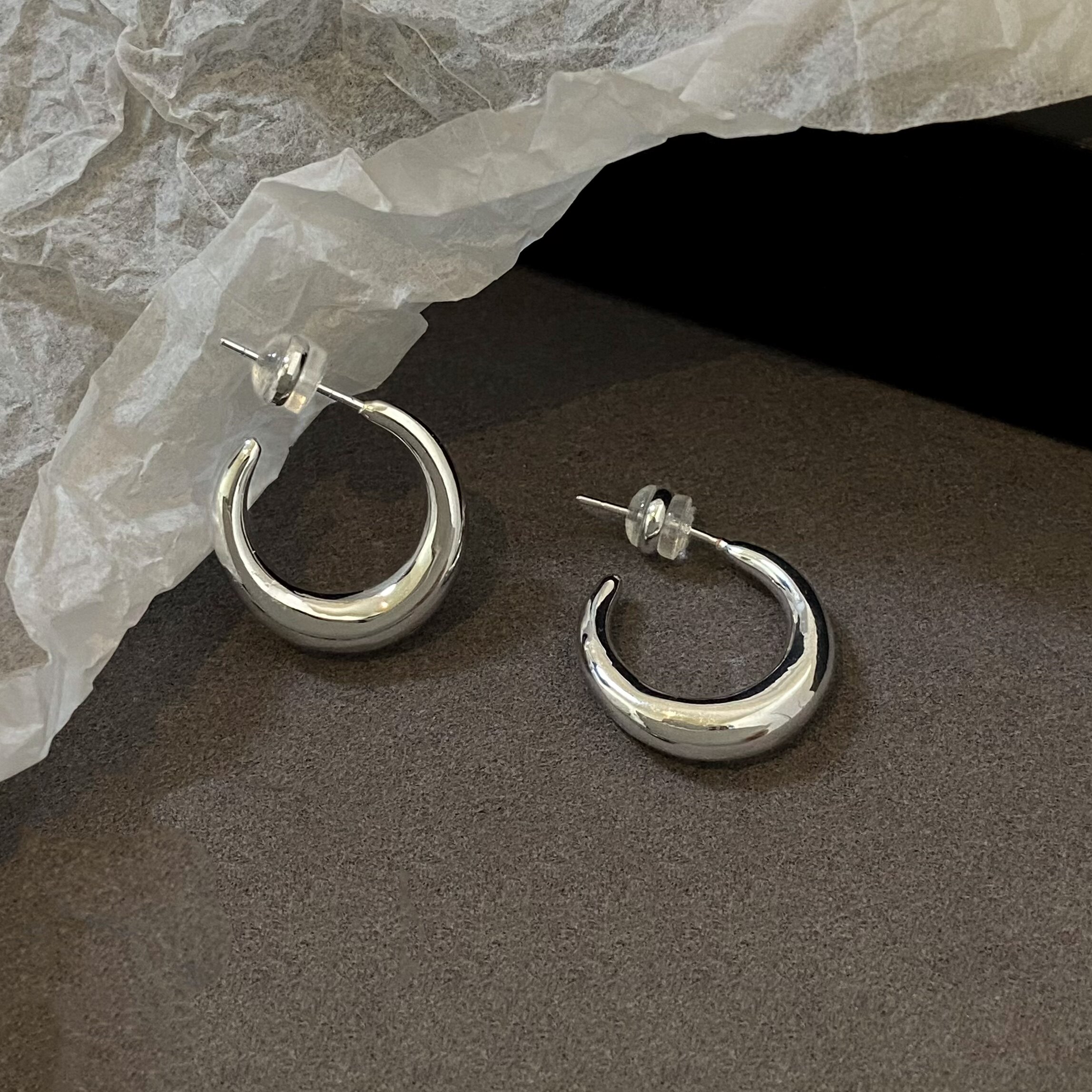 CIX月光/明星同款简约金属耳饰蚊香盘耳夹女耳环耳钉素圈耳环耳圈