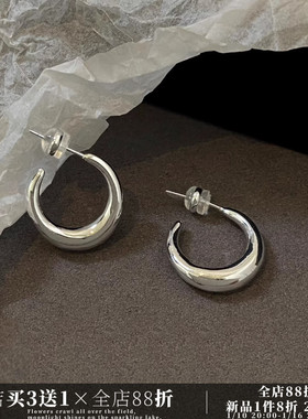 CIX月光/明星同款简约金属耳饰蚊香盘耳夹女耳环耳钉素圈耳环耳圈