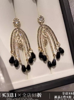 CIX城堡/法式流苏夸张方圆脸耳环蚊香盘耳夹女无耳洞耳钉复古轻奢