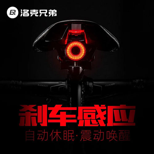 洛克兄弟自行车刹车感应尾灯夜骑