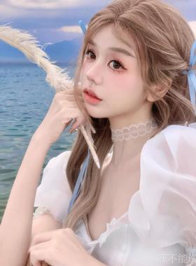 甜酷白色蕾花边蕾丝项链女choker辣妹风短款项圈韩系露肩纯欲颈链