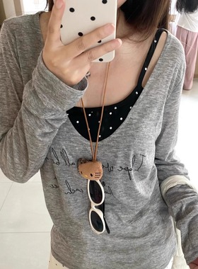 choker黑皮kt猫颈带锁骨链毛衣链