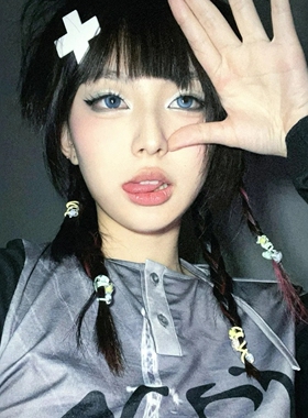cos暗黑系红色十字架发夹女纯欲风y2k辣妹甜酷千禧发卡亚文化男女