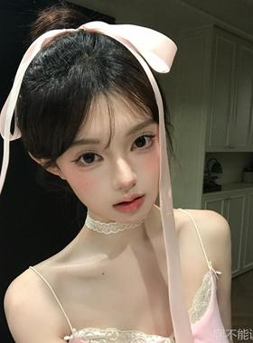 2025款韩系纯欲风锁骨链女颈带项圈项链脖子饰品简约白色蕾丝短款