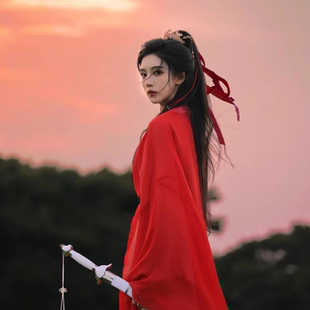 古风发带汉服飘带红色丝带扎头发发绳绑发头绳儿童头饰古装腰带女