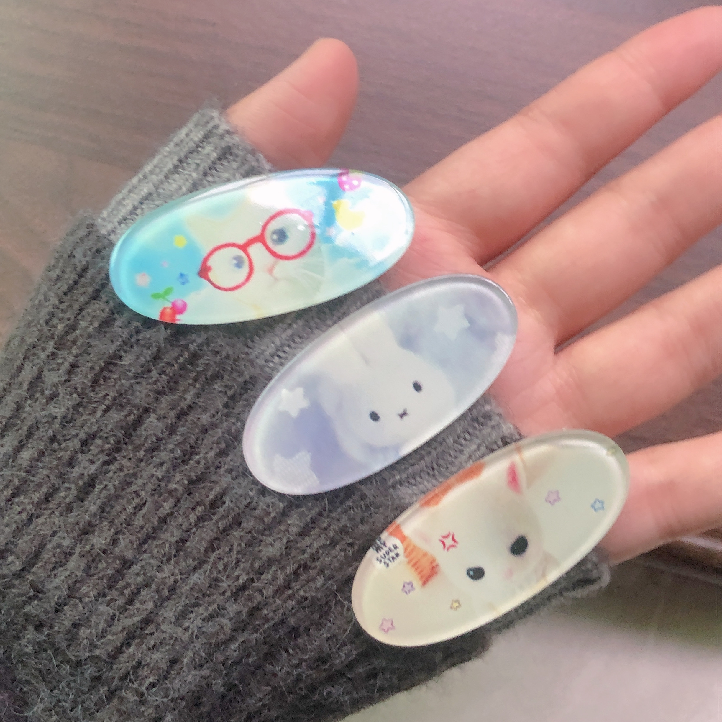 卡通人物萌宠星星胖椭圆鸭嘴夹