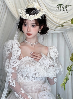 轻奢蕾丝珍珠choker颈带高贵写真