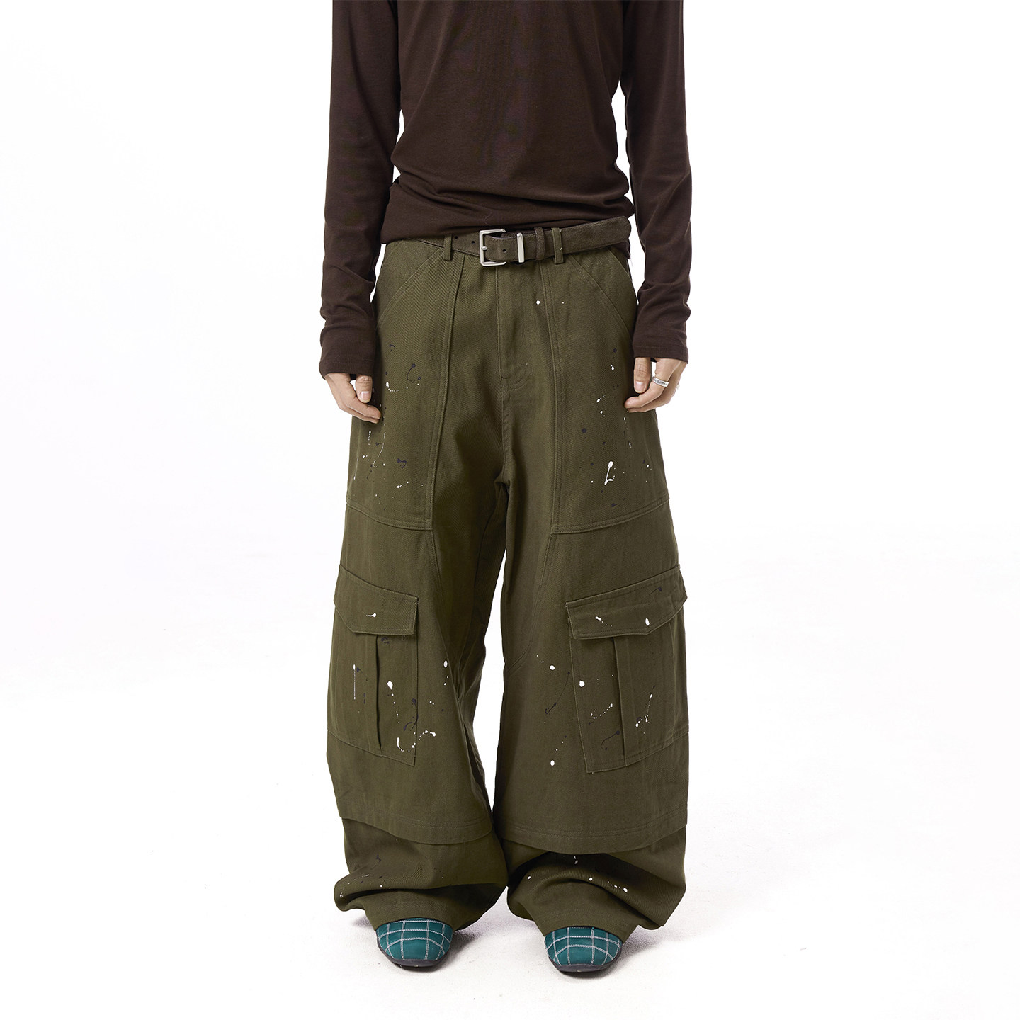 BTSG Baggy街头水洗泼墨多口袋工装裤复古日杂风格宽松阔腿裤子潮,男装,时尚工装裤,淘宝优惠券,粉丝福利购,淘宝优惠卷