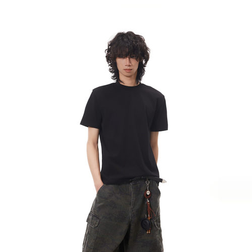 BTSG美式复古纯色圆领短袖T恤