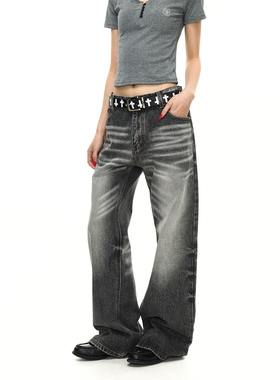 BTSG小众轻亚穿搭水洗磨白猫须微喇裤 Cleanfit12.4盎司牛仔裤男