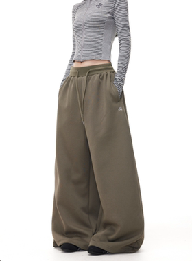 BTSG慵懒风街头baggy抽绳阔腿卫裤美式hiphop宽松垂感拖地长裤潮