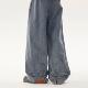你 裤 子穿反了 BTSG 水洗做旧反穿设计宽松直筒阔腿拖地牛仔裤