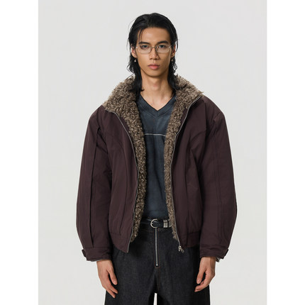 BTSG/美式复古毛领哈灵顿棉服外套美拉德加绒加厚冬季棉衣座山雕